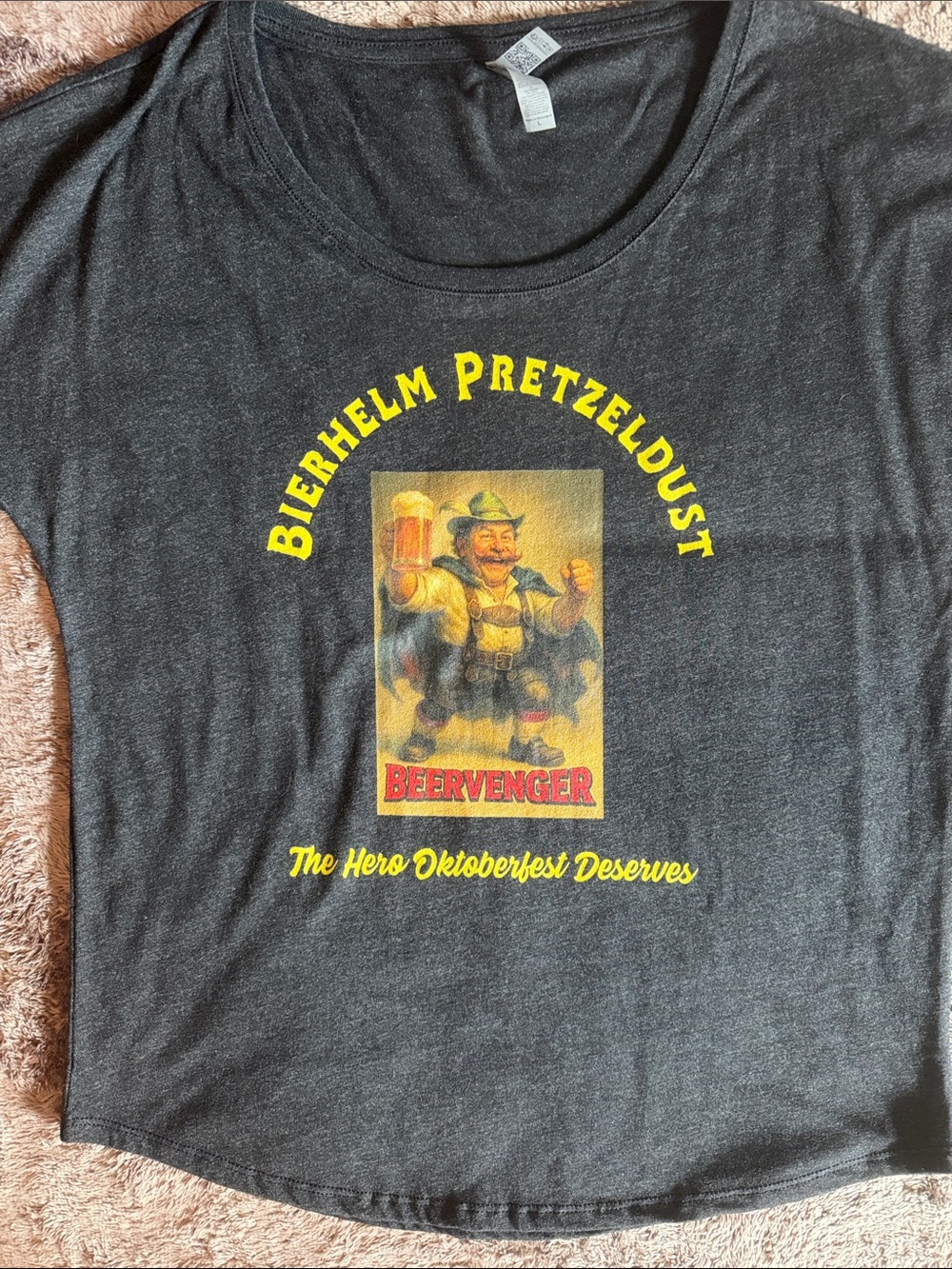 👚 Beervenger Oktoberfest Graphic Tee — Slate/Black/Yellow — Sz L / N - Picture 7 of 9